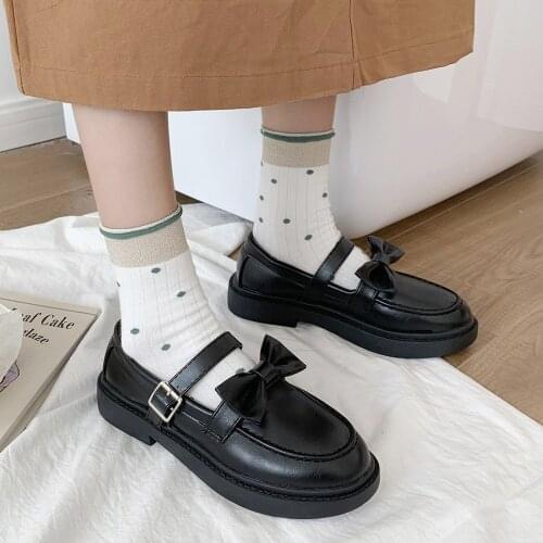 Mary Jane Shoes Women Japanese Style Lolita Shoes Vintage Girl High Heel Platform PU Leather Shoes College Student Shoes