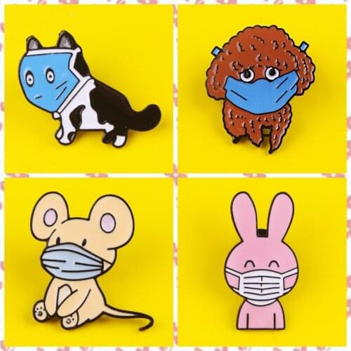 Funny Mask Cat Brooch Pins Enamel Hard Enamel Brooch Lapel Pins Cat Badge On Clothes Brooches pins Backpack Hats Accessories