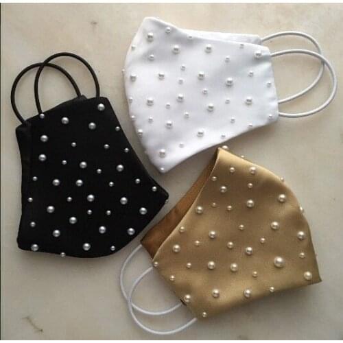 Pearl stereoscopic Face Mask For Women Hang-ear Face Jewelry Skin Care Mask Jewelry Decoration Accessories Wedding Party