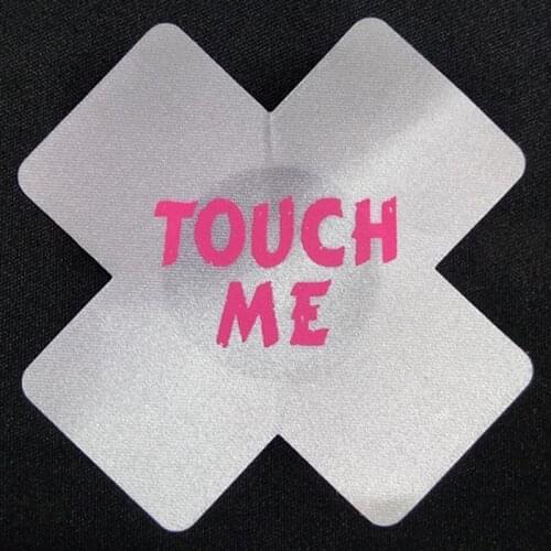 Women Disposable Kiss Me and Touch Me Pasties Sexy Cross Nipple Cover Temptation Breast Petals Fetish Boob Tape
