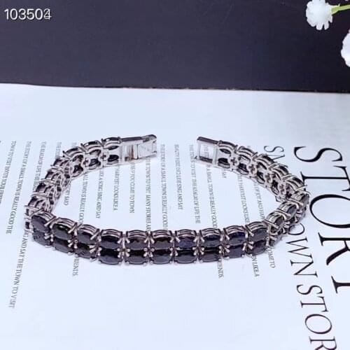 Luxurious Rich Two rows chain S925 silver natural blue sapphire bracelet natural gemtone bracelet women party gift fine jewelry