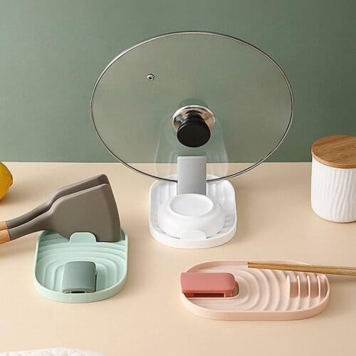 1PCs Kitchen Organizer Spoon Holders Fork Spatula Rack Plastic Spoon Rest Chopsticks Shelf Non-slip Spoons Pads Kitchen Utensil