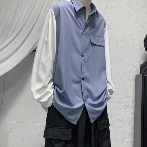 2020 Mens Loose Casual Hawaiian White Shirt Long Sleeve Clothes Shirt Camisa Masculina Mens Fashion French Cuff Shirts M-5XL