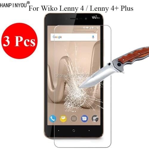 3 Pcs/Lot For Wiko Lenny4 Lenny 4 Plus 4plus New 9H 2.5D Tempered Glass Screen Protector Protective Film Guard + Clean Tools