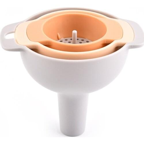 4-In-1 Trechters Set Olie Trechter Zeef Keuken Gereedschap Olie Water Kruiden Wijn Fles Filter Trechter Plastic keuken Accessoir