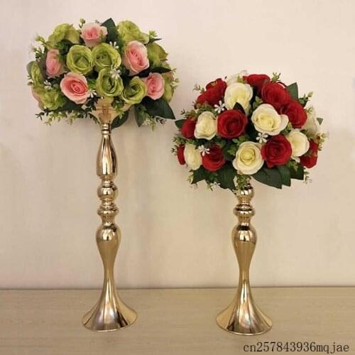 5 Pcs Candle Holders Flower Vases Candlestick Flower Rack Road Lead Wedding Decoration Table Centerpieces 32cm 38cn 50cm