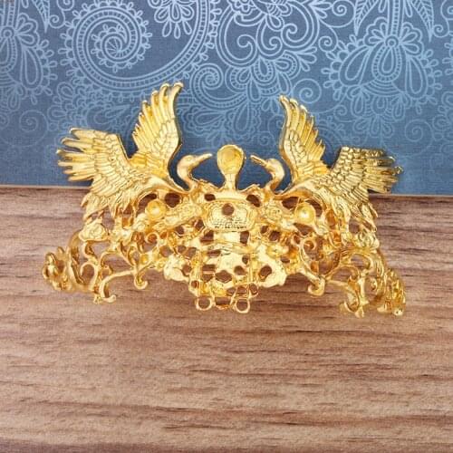 2 PCS 51*95mm Vintage Metal Alloy Gold/Silver color Crane Connectors Charm DIY Accessories For Jewelry Making