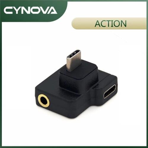 DJI CYNOVA Osmo Action Dual 3.5mm USB-C Adapter for DJI OSMO Action Enhances Sound Quality While Charging or Data Transmission