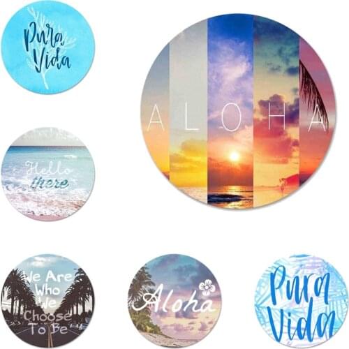 Aloha Summer Stripes wallpaper Icons Pins Badge Decoration Brooches Metal Badges For Clothes Backpack Decoration