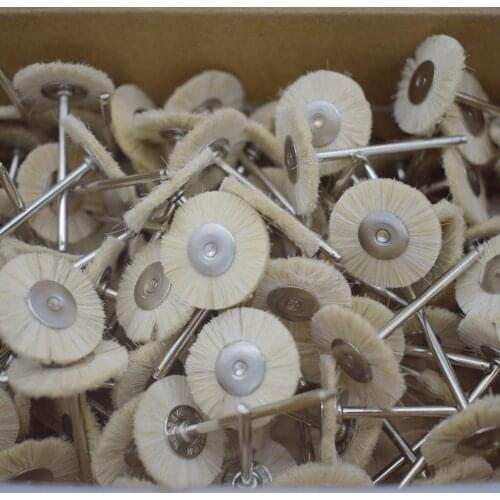 144pcs White round bristle brush with metal shank tools for jewelry making polishing dia2.35mm