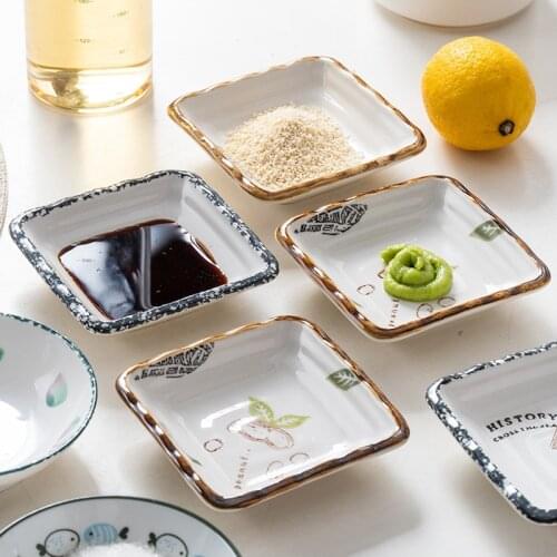 Flavor dish ceramic dish household bone dish Japanese soy sauce round dish vinegar dish snack dish seasoning dish