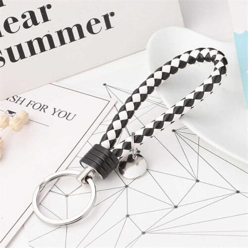 Keychain Mens Women Leather Chain Ring Holder Keyfob Car Keyring Keychain Pendant Gift