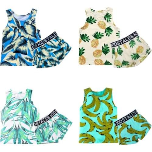 Infant Clothing For Baby Girls Clothes Set 2020 Summer Newborn Boys Fruit Print Vests + Shorts 2PCS Outfits Kids Sportswear Suit