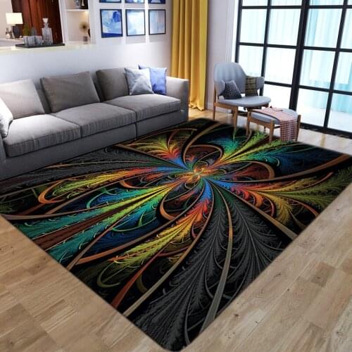 Creative Gorgeous feather printed Large Carpets Bedroom Home Lving Room decor tatami play Floor Rug Anti-Slip Washable Large mat