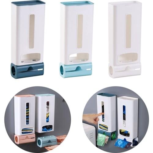 Kitchen Bag Holder Dispenser Grocery Bag Storage Box Wall Mounted Organizer