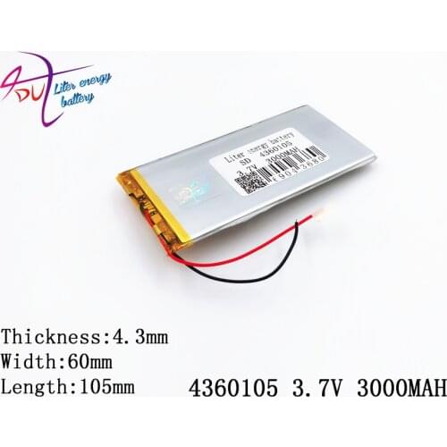 Liter energy battery The tablet 4360105 3.7V 3000MAH 4060105 Universal Li-ion battery for tablet pc 7 inch 8 inch 9 inch