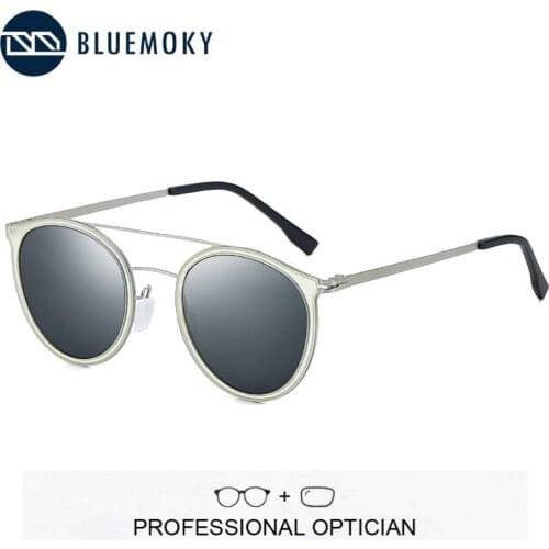 BLUEMOKY Prescription Sunglasses Men Polarized Optical Sun Glasses Women Round Shades Myopia Progressive Multifocal Sunglasses