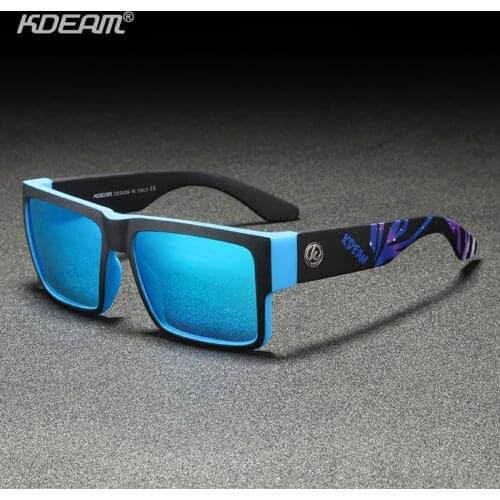 KDEAM Original Design Square Polarized Men Outdoor Travel Sports style Sun Glasses Ultralight Frame Male Goggles UV Shades XH90