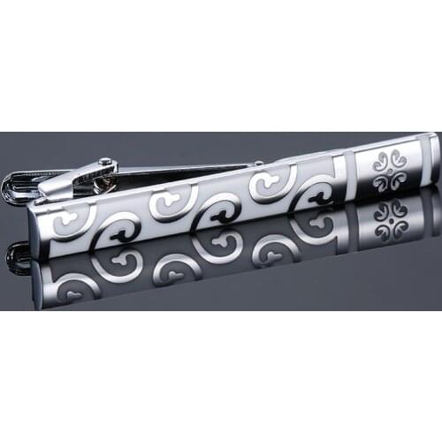 C-MAN Men High Quality white Tie Clips for men wedding business party dresses men jewelry silvery baking finish metal tie clips