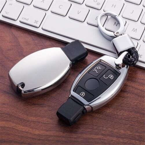 Soft TPU Car Key Cover Fob Case Shell For Mercedes Benz Accessories W204 W203 W205 W210 W211 W202 Hand-woven Keychain Keyring