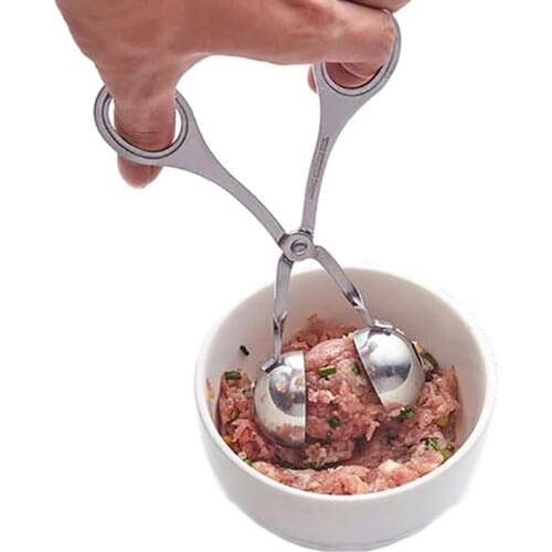 Stainless Steel Grinder Meat Chopper Round Clip Mincing Machine Meatball Clip Fish Hall Shrimp Mold Fried Meatball Artifact 1pcs