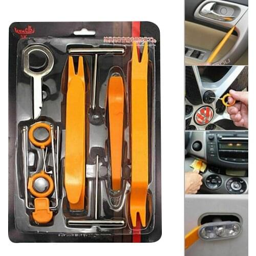 12pcs/set Car Audio Removal Tools Kit Auto Interior Repair Radio Set Panel Tools Installer Disassembly Audio Panel Dash Thi P1P2