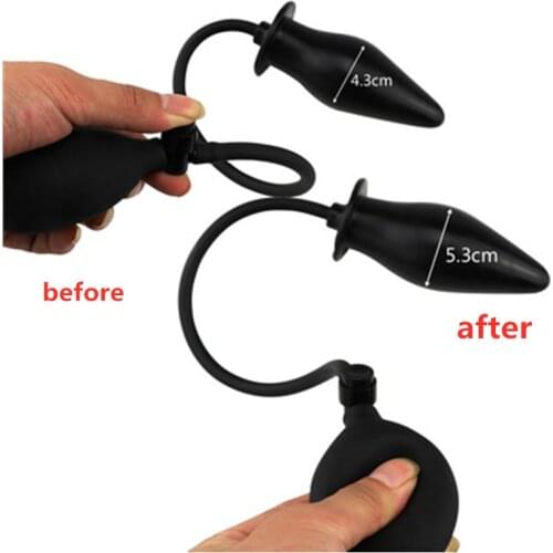 Inflatable Butt Plug Anal Beads Dildo Blow Up Expanding for Women Beginners Trainer Manual Prostate Massager
