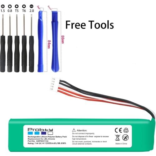 7.4V 12000mAh GSP0931134 Battery for JBL XTREME Xtreme Speaker Batteries with Tools
