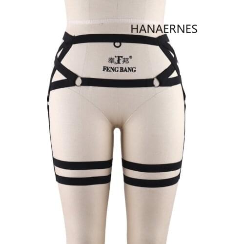 Body Harness Women Sexy Goth Leg Garter Belt Elastic Cage Hollow Leg Garter Belt Suspender Strap Underwear Strap Leg Garter Belt