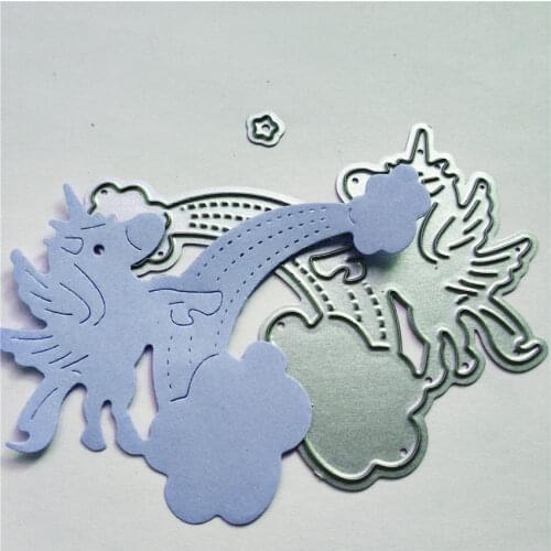 Cutting dies Rainbow horse metal printing craft paper relief DIY embossed Easter New Year Valentines Day