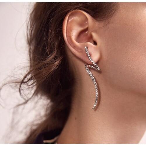 Simple geometric crystal earring jewelry for women