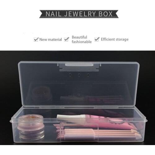 Pink Transparent Plastic Stand Display Boxes Storage Collections Product Packaging Box Nail Art Equipment Storage Tools