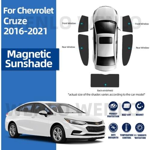 For Chevrolet Cruze Sedan J400 2016-2021 Windshield Car Sunshade Side Rear Window Blind Sun Shade Magnet Visor Frame Curtains