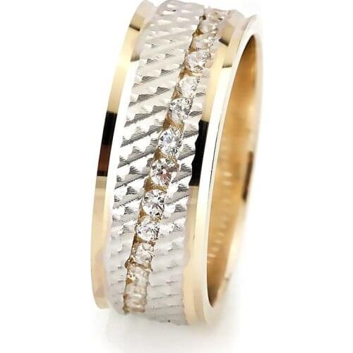 Tesbihane Waterway Design Zircon Stone Gold Color 925 Sterling Silver Female Wedding Rings