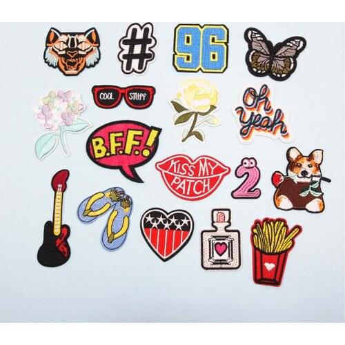 Fabric Embroidered Tiger Mouth Cartoon Patch Clothes Stickers Bag Sew Iron On Applique DIY Apparel Sewing Clothing Accessories