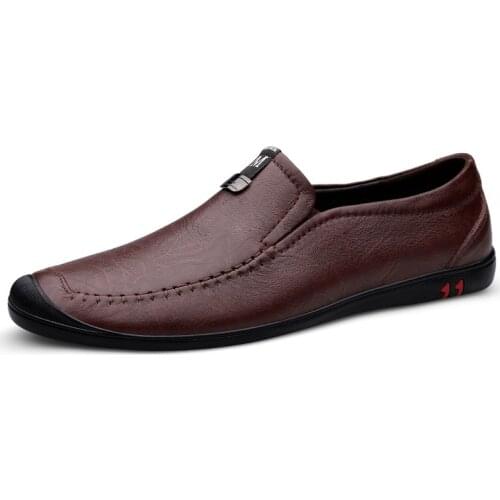 Luxury Brand Mens Casual Shoes Genuine Leather Slip on Loafers Shoes Men Business Comfortable Shoe Male Leisure Driving Footwear