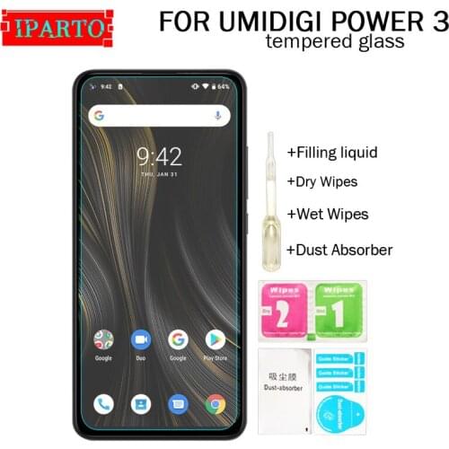 UMIDIGI POWER 3 Tempered Glass 100% Good Quality Premium 9H Screen Protector Film Accessories for POWER 3 (Not100% Covered)