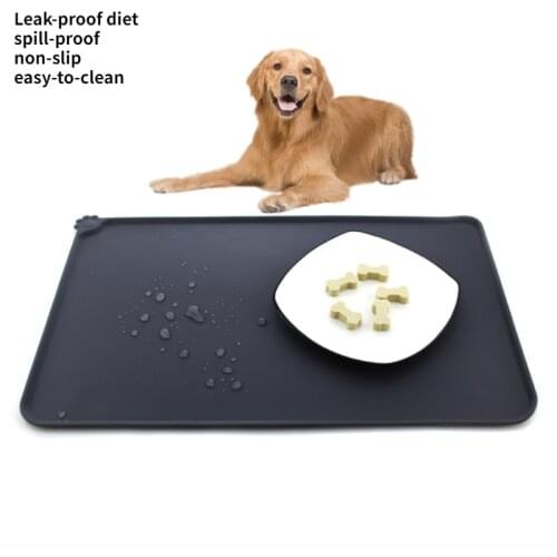 Pet Waterproof Leak-proof food Mat For Dog Cat Solid Color Silicone Drinking spill-proof Mat Dog Feeding Placemat Easy Washing