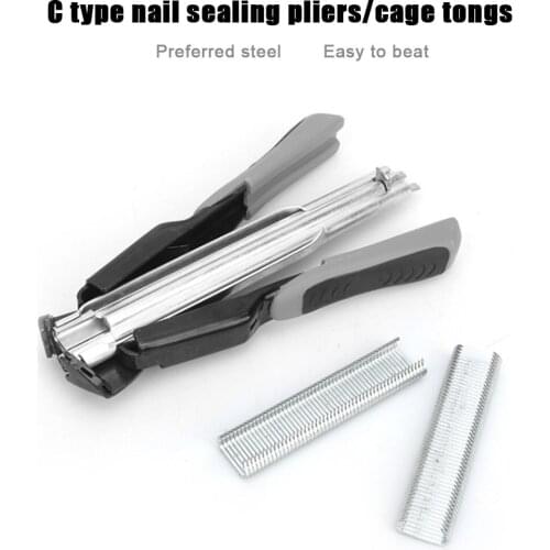 Hog Ring Fastener Gun Cage Hencoop Birdcage Pliers Seal Ring Clamp Pet Nail Pliers