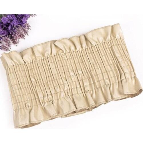 Womens Retro Style PU Leather Wide Waist Belt Cincher Elastic Band Corset