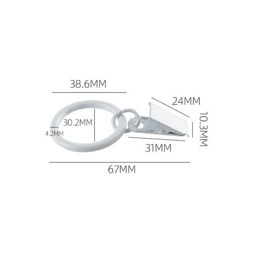 01 Hardware accessories Curtain ring curtain hook bath hook Roman ring curtain ring metal curtain clip hook black