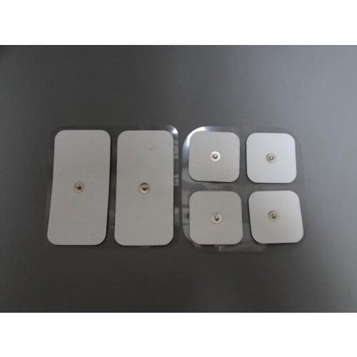 20pcs 5*10cm 5x5cm 3.5mm Buttons SQUARE STUD Electrode Pads SELF ADHESIVE Reusable For Compex TENS EMS Units