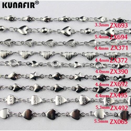 3.3mm-5.5mm heart-shape Uouya welding chains stainless steel necklace women fashion jewelry 10pcs-100pcs