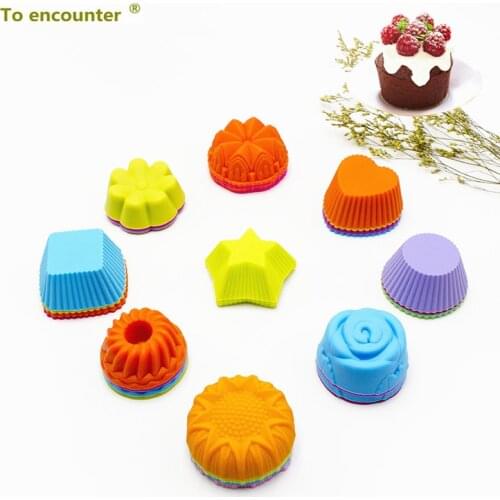 36 Pieces Multiple shapes 3D Cake Cup Silicone Muffin Cupcake Mold Baking Tools Cake Decorating Tools For Bakeware