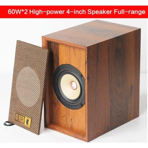 120W 4-inch High-power Speaker Home Retro Full-range Passive Speaker Fever HiFi Subwoofer Audio Bookshelf Front Speaker