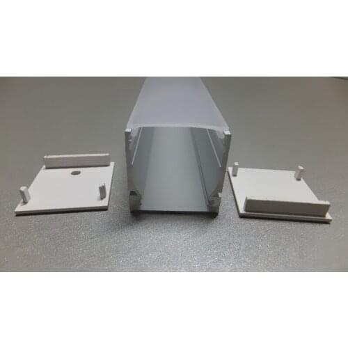 100CM Aluminum Profile Deep Large Square For LED Strip Light Side Mounted With Opal Diffuser, End Caps included, Free Shipping