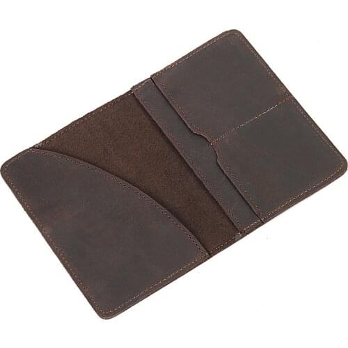 Genuine leather passport case crazy horse handmade men vintage travel passport holder luxury covers for passports cow leather