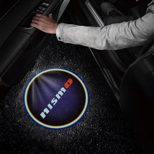 2Pcs Car Decoration Led Door Welcome Light Wireless Laser Ghost Shadow Lamp For Nissan Nismo Juke X-trail Almera Qashqai Tiida