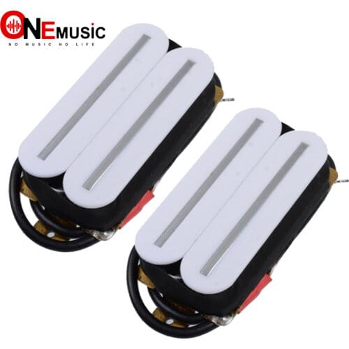 Electric Guitar Humbucker Dual Coill Dual Rail Guitar Pickup with 57mm Steel Pole White