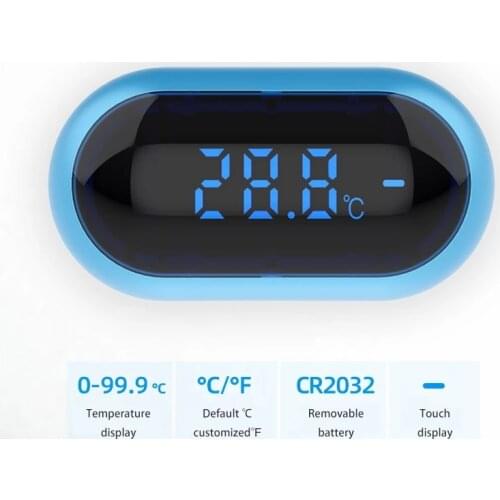 Mini Adhesive Fish Tank High Accuracy Thermometer Eye Shape Electronic Aquarium Water Thermometer Hygrometer LCD Digital